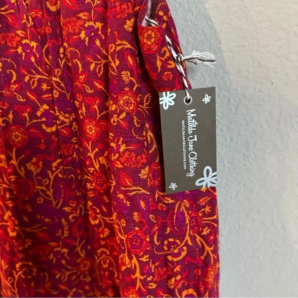 NWT Matilda Jane Enchanted Gardens Beach Bonfire Swing Tank print size 6